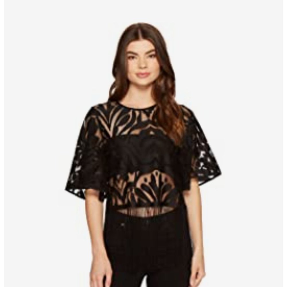 Romeo & Juliet Couture - Black Blouse with lace embellishments